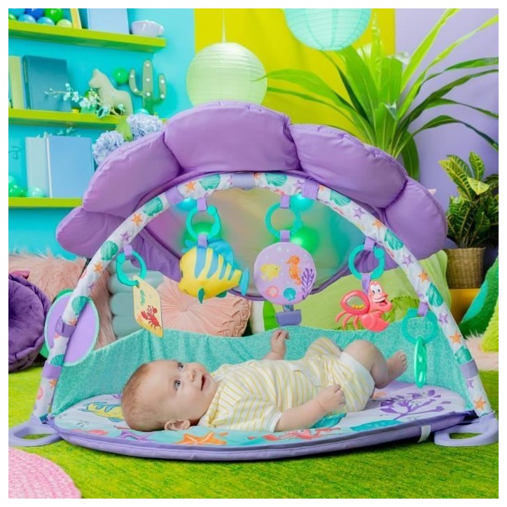 DISNEY BABY -PETITE SIRENE- Tapis d'éveil bébé évolutif Arche, jouets sensoriels et musicaux, guirlande lumineuse, Cadeau No DISNEY BABY -PETITE SIRENE- Tapis d'éveil bébé évolutif Arche, jouets sensoriels et musicaux, guirlande lumineuse, Cadeau No