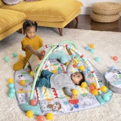 BRIGHT STARTS Tapis d'éveil bébé, parc a balles, Tropical, 5 modes
