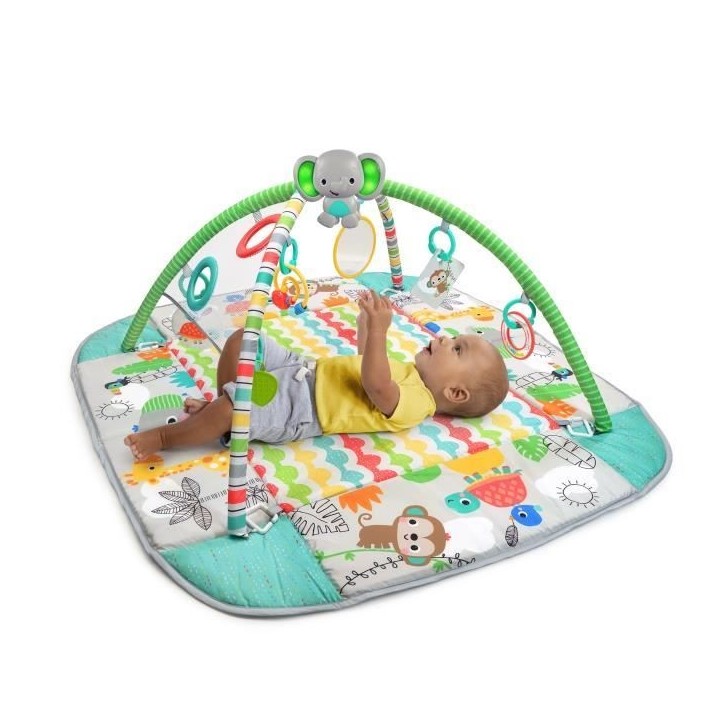 BRIGHT STARTS Tapis d'éveil bébé, parc a balles, Tropical, 5 modes de jeu - 40 balles - 7 jouets détachables, Cadeau Noël b