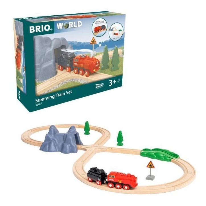 Circuit Locomotive a piles a vapeur - BRIO World - 36017 - Circuit en bois - Rouge Circuit Locomotive a piles a vapeur - BRIO World - 36017 - Circuit en bois - Rouge