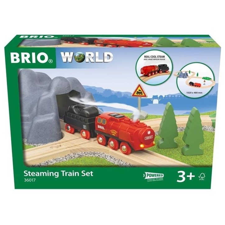 Circuit Locomotive a piles a vapeur - BRIO World - 36017 - Circuit en bois - Rouge Circuit Locomotive a piles a vapeur - BRIO World - 36017 - Circuit en bois - Rouge