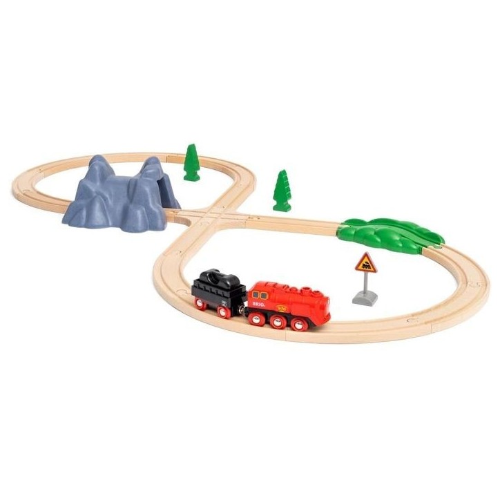 Circuit Locomotive a piles a vapeur - BRIO World - 36017 - Circuit en bois - Rouge Circuit Locomotive a piles a vapeur - BRIO World - 36017 - Circuit en bois - Rouge