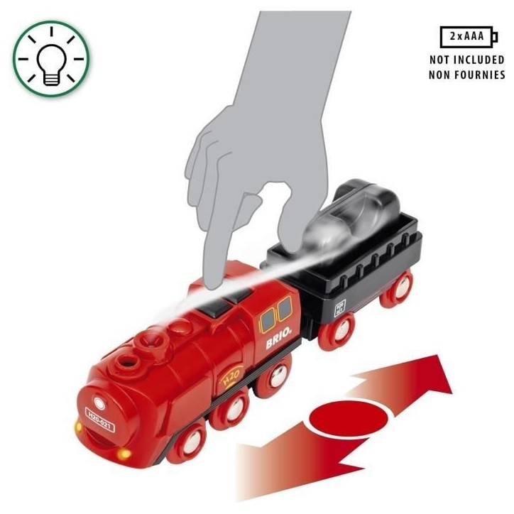 Circuit Locomotive a piles a vapeur - BRIO World - 36017 - Circuit en bois - Rouge Circuit Locomotive a piles a vapeur - BRIO World - 36017 - Circuit en bois - Rouge