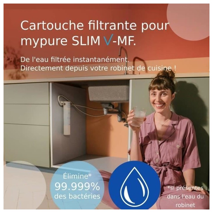 Systeme filtration a eau BRITA - MyPure Slim - Cartouche de rechange - Jusqu'a 1 an d'eau filtrée Systeme filtration a eau BRITA - MyPure Slim - Cartouche de rechange - Jusqu'a 1 an d'eau filtrée