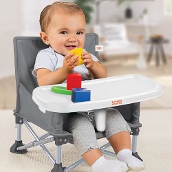 BRIGHT STARTS Rehausseur de chaise pliable, PoP N Sit, nomade, de voya