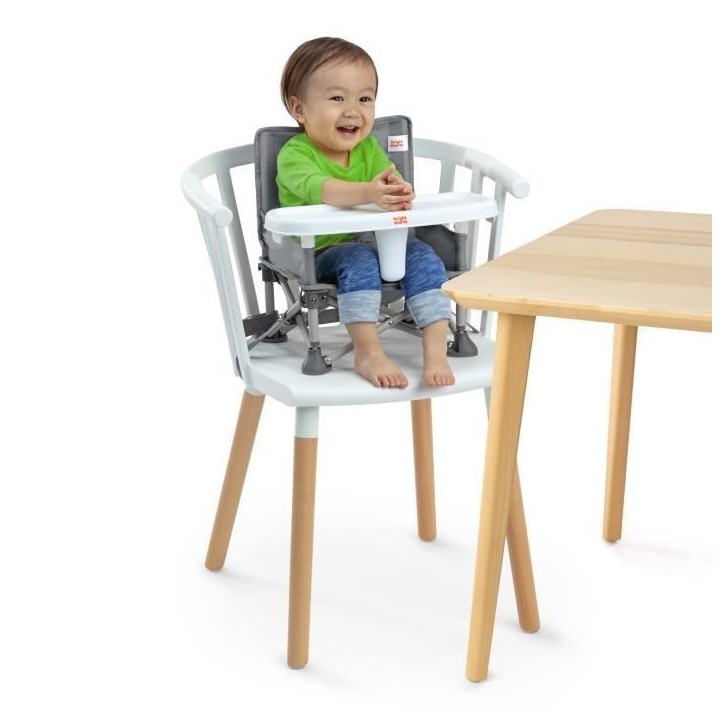 BRIGHT STARTS Rehausseur de chaise pliable, PoP N Sit, nomade, de voyage, Léger et facile a nettoyer, Sac de transport inclus BRIGHT STARTS Rehausseur de chaise pliable, PoP N Sit, nomade, de voyage, Léger et facile a nettoyer, Sac de transport inclus
