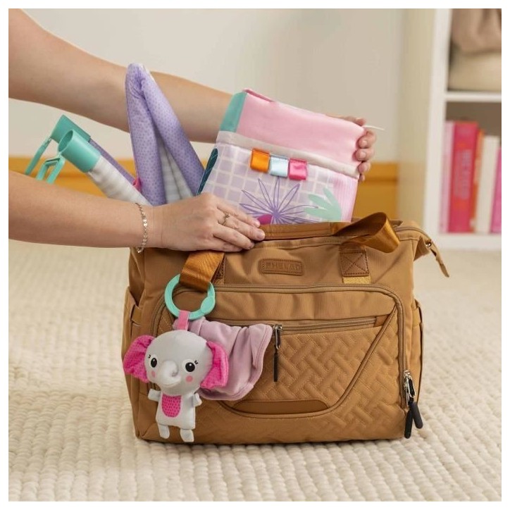 BRIGHT STARTS Tapis de sol éveil bébé évolutif pliable- Jungle Rose- arche avec jouets sensoriels et musicaux, miroir