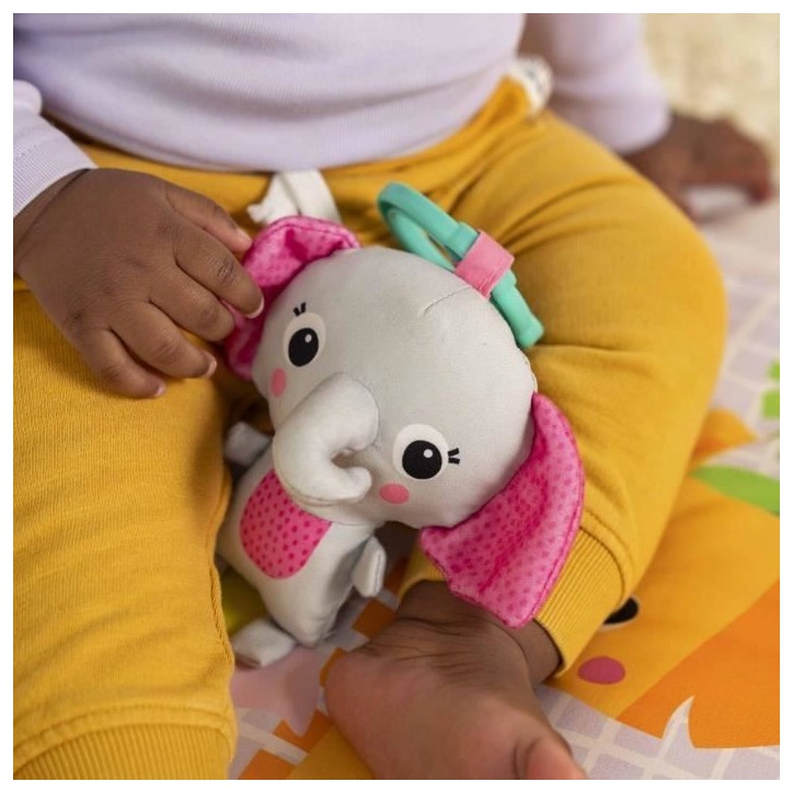 BRIGHT STARTS Tapis de sol éveil bébé évolutif pliable- Jungle Rose- arche avec jouets sensoriels et musicaux, miroir