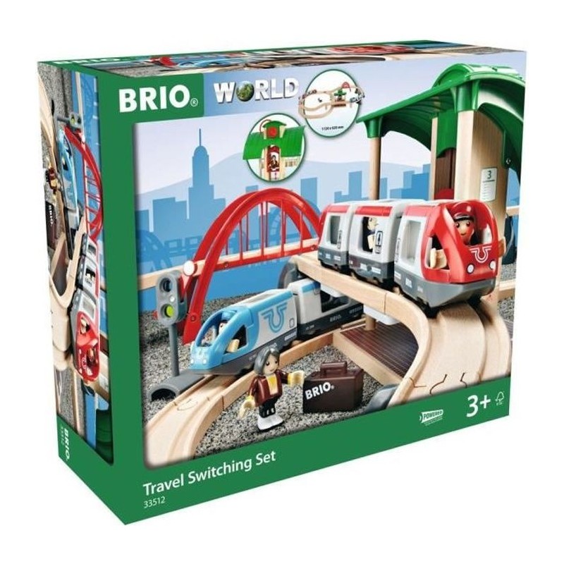 Brio World Circuit Plateforme Voyageurs - Coffret complet 42 pieces -