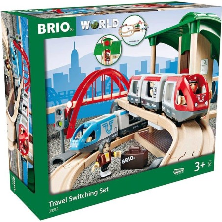 Brio World Circuit Plateforme Voyageurs - Coffret complet 42 pieces - Circuit de train en bois - Ravensburger - Des 3 ans - 3351