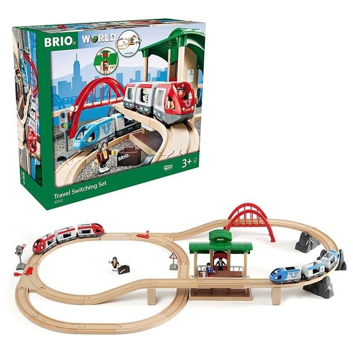 Brio World Circuit Plateforme Voyageurs - Coffret complet 42 pieces - Circuit de train en bois - Ravensburger - Des 3 ans - 3351 Brio World Circuit Plateforme Voyageurs - Coffret complet 42 pieces - Circuit de train en bois - Ravensburger - Des 3 ans - 3351