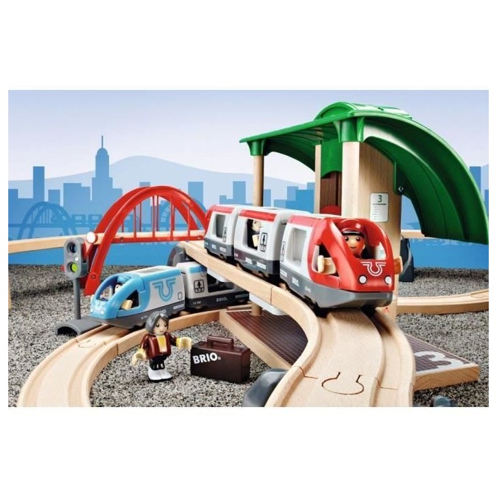 Brio World Circuit Plateforme Voyageurs - Coffret complet 42 pieces - Circuit de train en bois - Ravensburger - Des 3 ans - 3351 Brio World Circuit Plateforme Voyageurs - Coffret complet 42 pieces - Circuit de train en bois - Ravensburger - Des 3 ans - 3351