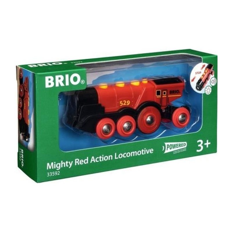 Locomotive Rouge Puissante a piles BRIO - Circuit de train en bois - R Locomotive Rouge Puissante a piles BRIO - Circuit de train en bois - R