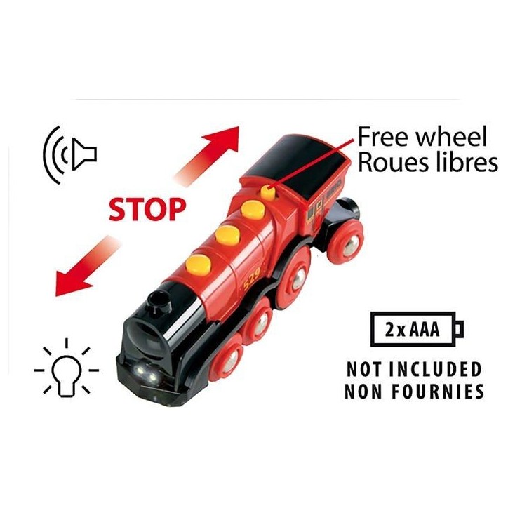 Locomotive Rouge Puissante a piles BRIO - Circuit de train en bois - Ravensburger - Des 3 ans - 33592 Locomotive Rouge Puissante a piles BRIO - Circuit de train en bois - Ravensburger - Des 3 ans - 33592