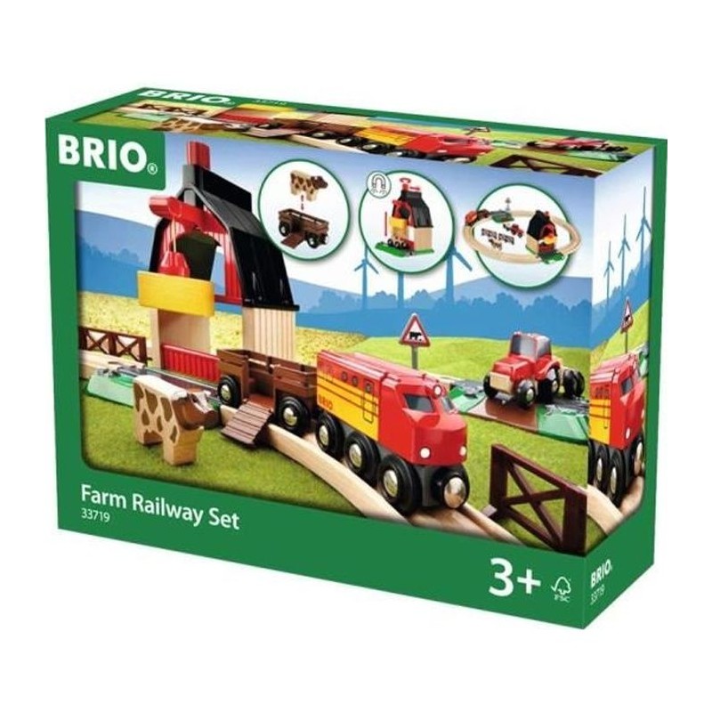 Circuit de la Ferme en bois BRIO - Coffret complet 20 pieces - Ravensb