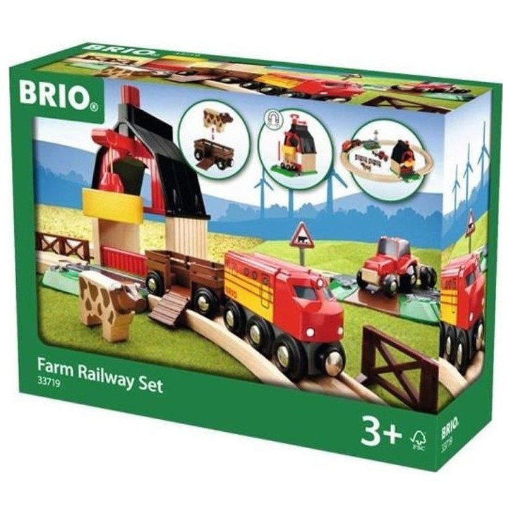 Circuit de la Ferme en bois BRIO - Coffret complet 20 pieces - Ravensburger Circuit de la Ferme en bois BRIO - Coffret complet 20 pieces - Ravensburger