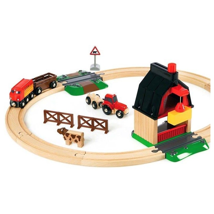 Circuit de la Ferme en bois BRIO - Coffret complet 20 pieces - Ravensburger Circuit de la Ferme en bois BRIO - Coffret complet 20 pieces - Ravensburger