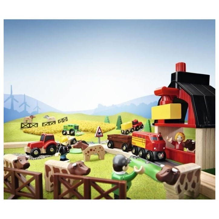 Circuit de la Ferme en bois BRIO - Coffret complet 20 pieces - Ravensburger Circuit de la Ferme en bois BRIO - Coffret complet 20 pieces - Ravensburger