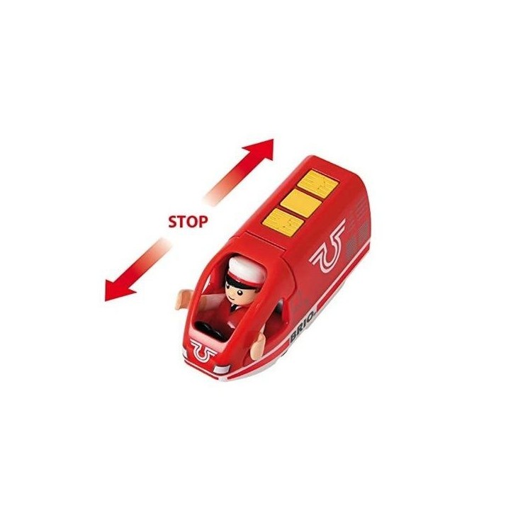 Train de Voyageur Rechargeable BRIO - Circuit de train en bois - Ravensburger - Rouge - Mixte des 3 ans