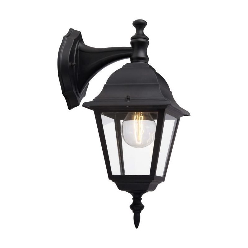 Applique extérieure descendante BRILLIANT NEWPORT - noir métal/verre