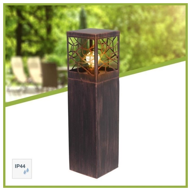 Borne extérieure WHITNEY - BRILLIANT - coloris rouille - métal/plastique E27 1x52W Borne extérieure WHITNEY - BRILLIANT - coloris rouille - métal/plastique E27 1x52W