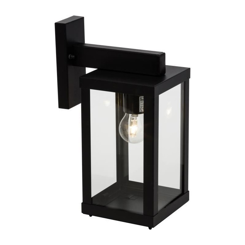 Applique extérieure GAIA descendante noir métal/verre E27 1x60W - BR