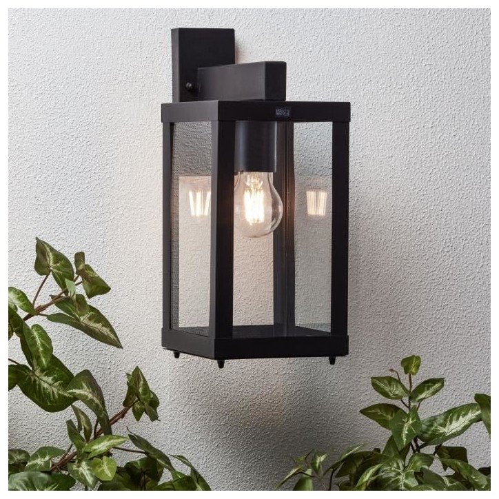 Applique extérieure GAIA descendante noir métal/verre E27 1x60W - BRILLIANT Applique extérieure GAIA descendante noir métal/verre E27 1x60W - BRILLIANT