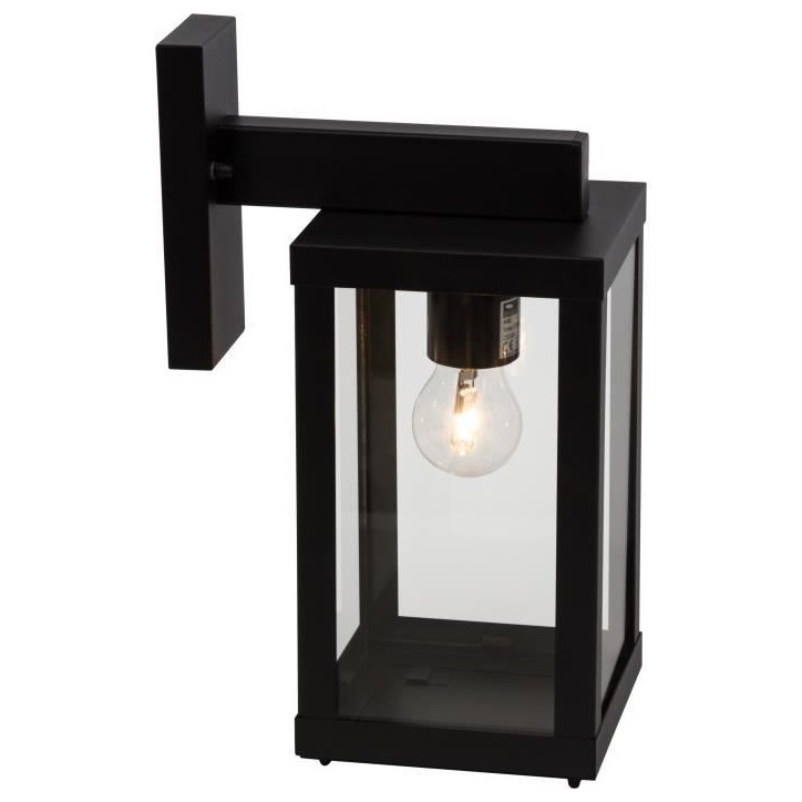 Applique extérieure GAIA descendante noir métal/verre E27 1x60W - BRILLIANT Applique extérieure GAIA descendante noir métal/verre E27 1x60W - BRILLIANT
