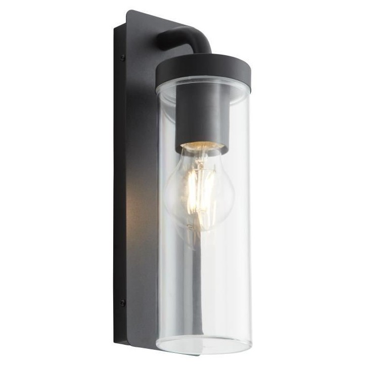 Applique extérieure descendante AOSTA - BRILLIANT - Noir dépoli - Métal/plastique - E27 1x25W