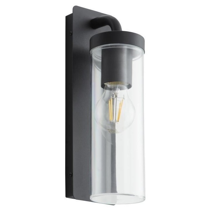 Applique extérieure descendante AOSTA - BRILLIANT - Noir dépoli - Métal/plastique - E27 1x25W