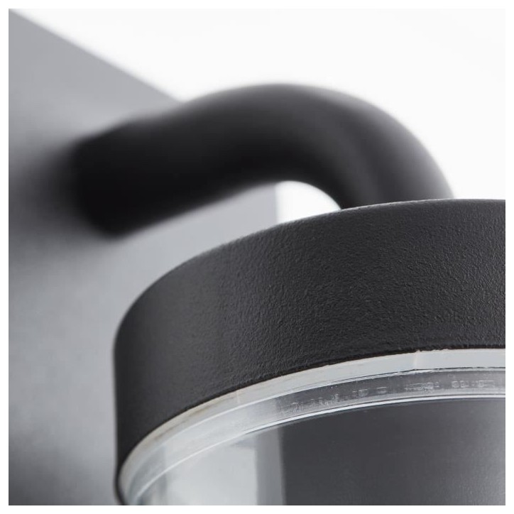 Applique extérieure descendante AOSTA - BRILLIANT - Noir dépoli - Métal/plastique - E27 1x25W