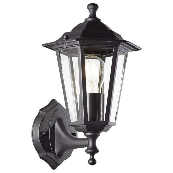 Applique extérieure - BRILLIANT - CARLEEN - Métal/verre - Noir - E27 max 60W Applique extérieure - BRILLIANT - CARLEEN - Métal/verre - Noir - E27 max 60W