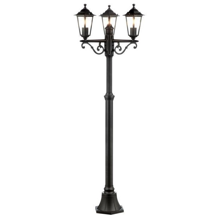 Lampadaire extérieur 3L CARLEEN - BRILLIANT - noir - métal/verre - 200x61cm - IP44 Lampadaire extérieur 3L CARLEEN - BRILLIANT - noir - métal/verre - 200x61cm - IP44