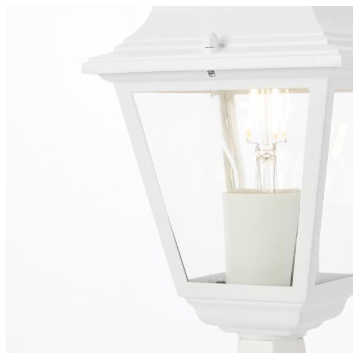 Borne extérieure NISSIE blanc - Brilliant - Métal/verre - IP44 - 1xE27 60W