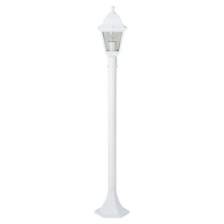 Lampadaire extérieur - BRILLIANT - NISSIE - Blanc - Métal/Verre - 1xE27 60W - IP44