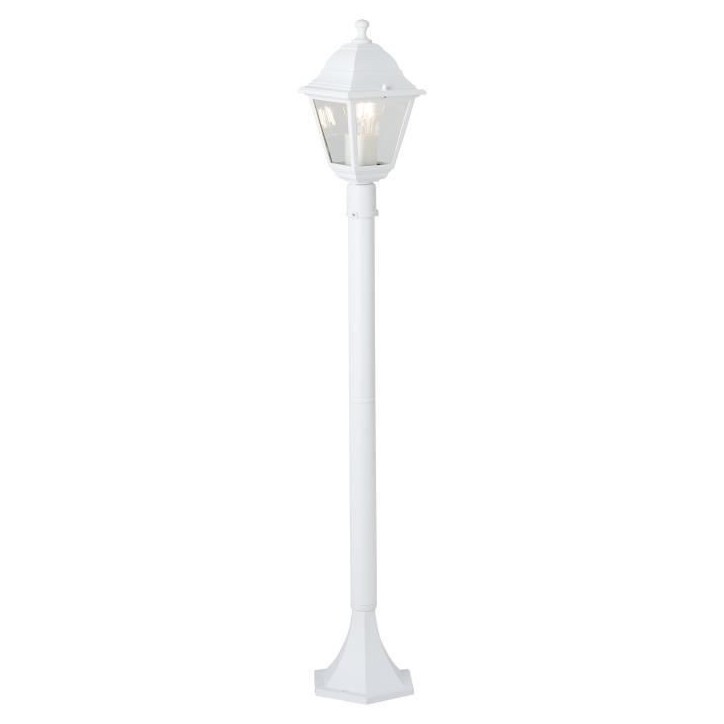 Lampadaire extérieur - BRILLIANT - NISSIE - Blanc - Métal/Verre - 1xE27 60W - IP44