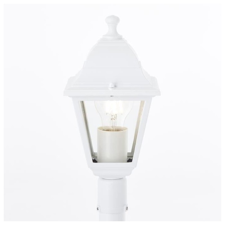 Lampadaire extérieur - BRILLIANT - NISSIE - Blanc - Métal/Verre - 1xE27 60W - IP44