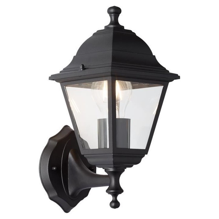 Applique extérieure montante NISSIE - BRILLIANT - noir métal/verre - E27 1x60W