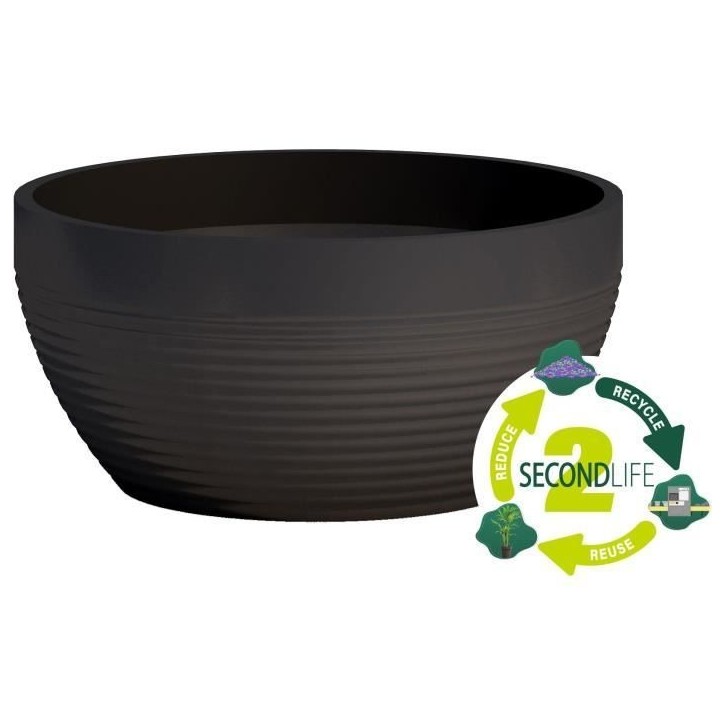 Coupe - GARDEN ID - Green Care Impact Noir-Anth - 25 x 12 cm - Garanti 10ans - 100% recyclé - UV/gel résistant