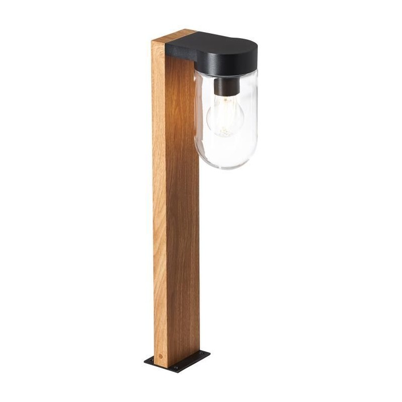 Borne extérieure CABAR - BRILLIANT - bois foncé/noir - métal/verre Borne extérieure CABAR - BRILLIANT - bois foncé/noir - métal/verre