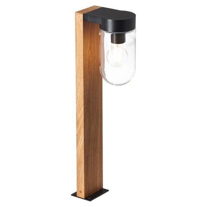 Borne extérieure CABAR - BRILLIANT - bois foncé/noir - métal/verre E27 1x40W Borne extérieure CABAR - BRILLIANT - bois foncé/noir - métal/verre E27 1x40W
