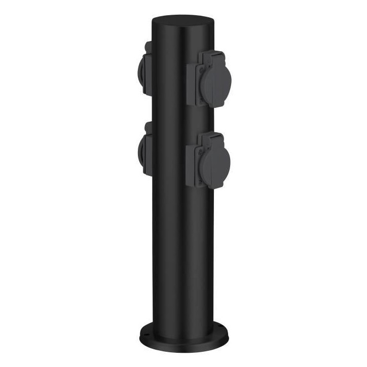 BRILLIANT - DODY Borne avec 4 prises noir métal/plastique E27 LED xW IP44 - Jardin - Extérieur - Electrique