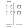 BRILLIANT - DODY Borne avec 4 prises noir métal/plastique E27 LED xW