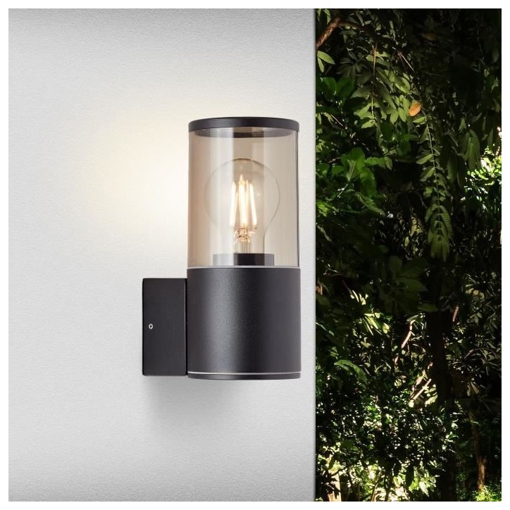 Applique extérieure SERGIORO - BRILLIANT - Aluminium/Plastique - Noir depoli - E27 20W - IP44