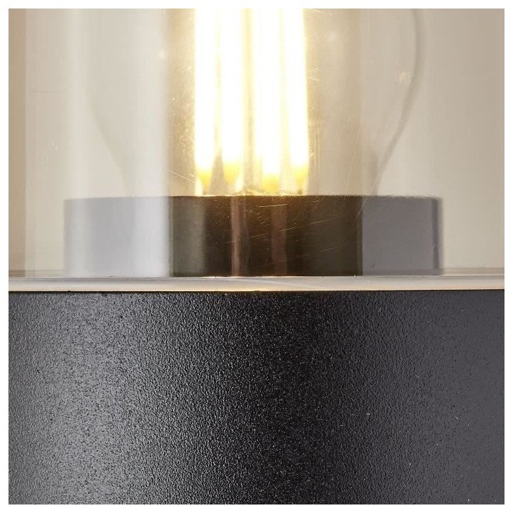 Applique extérieure SERGIORO - BRILLIANT - Aluminium/Plastique - Noir depoli - E27 20W - IP44