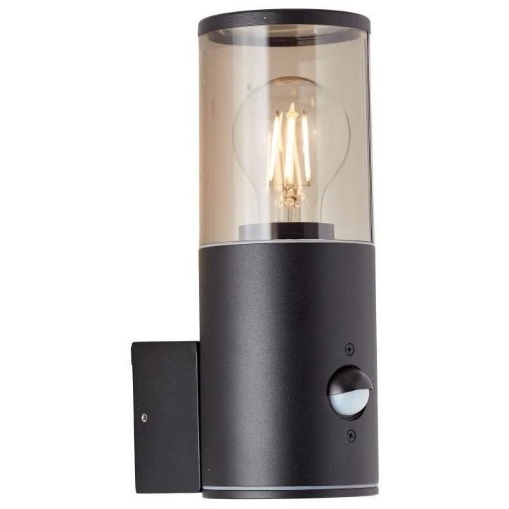 Applique extérieure SERGIORO avec détecteur de mouvement - Noir dépoli - E27 20W - Aluminium/Plastique - IP44 Applique extérieure SERGIORO avec détecteur de mouvement - Noir dépoli - E27 20W - Aluminium/Plastique - IP44