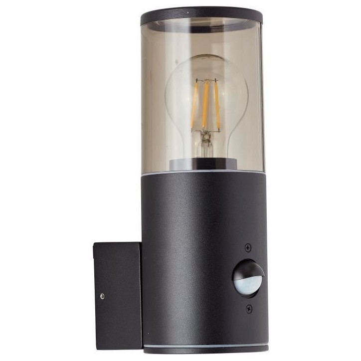 Applique extérieure SERGIORO avec détecteur de mouvement - Noir dépoli - E27 20W - Aluminium/Plastique - IP44 Applique extérieure SERGIORO avec détecteur de mouvement - Noir dépoli - E27 20W - Aluminium/Plastique - IP44