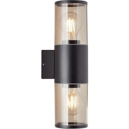 Applique extérieure SERGIORO - BRILLIANT - noir depoli - 2xE27 20W - aluminium/plastique - IP44