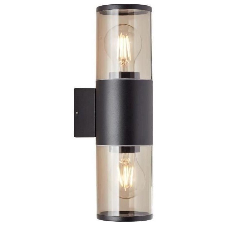Applique extérieure SERGIORO - BRILLIANT - noir depoli - 2xE27 20W - aluminium/plastique - IP44