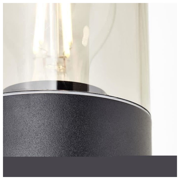 Applique extérieure SERGIORO - BRILLIANT - 2L avec détecteur - noir depoli - aluminium/plastique - IP44